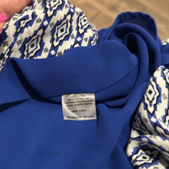 Sugarlips Blue Printed Sleeveless A-Line Summer Mini Dress Size M - Picture 8 of 8